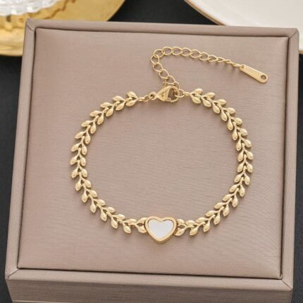 The Gold Leaf Heart Bracelet